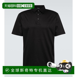 香港直邮潮奢 阿玛尼 1h可退 Armani black黑色 男士 棉质Polo衫