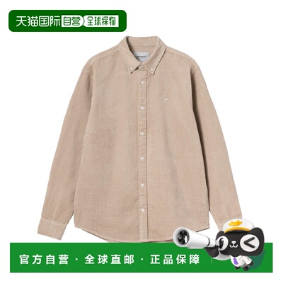 自营欧洲直邮Carhartt WIP Madison墙白色棉刺绣Logo长袖衬衫男女