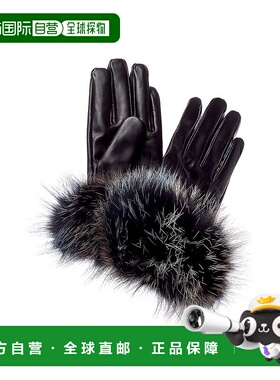 自营La Fiorentina Leather Gloves - black 美国奥莱直发