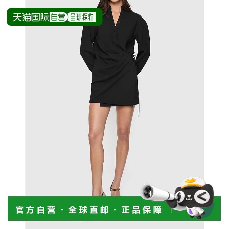 自营rebecca minkoffErin Wrap Mini Dress In Black - black 美