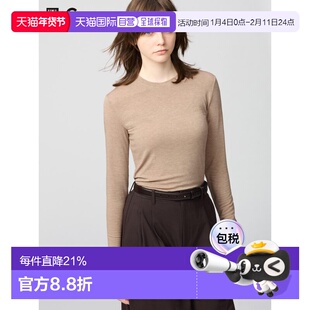 日潮跑腿UNIQLO优衣库 保暖 Heattech 羊绒混纺圆领 T 恤/长袖 47