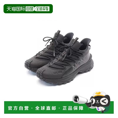 日本直邮中古Moncler盟可睐女S级99新sneakers运动鞋帆布鞋黑色BR