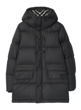 BURBERRY 男士大衣 81052221 SS2025 黑色 连帽羽绒夹克