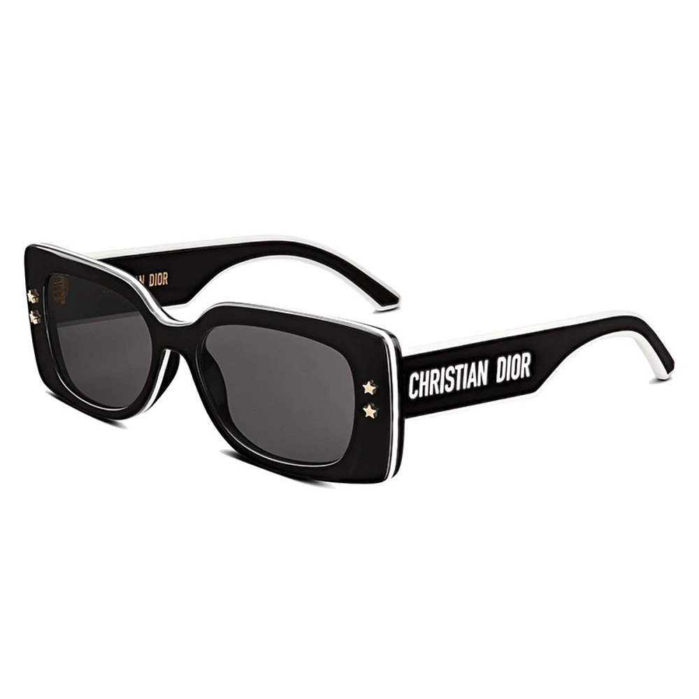 DIOR迪奥23新款S1U系列 女墨镜灰色镜片黑色方形镜框