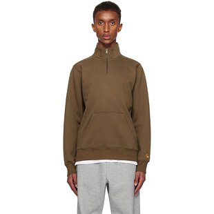 男士 棕色 套头衫 Carhartt I033665 Zip 卡哈特 Neck 潮奢 Chase