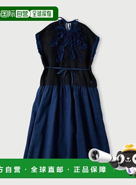 1h可退 日本直邮45R 蓝色工匠草席牛仔连衣裙