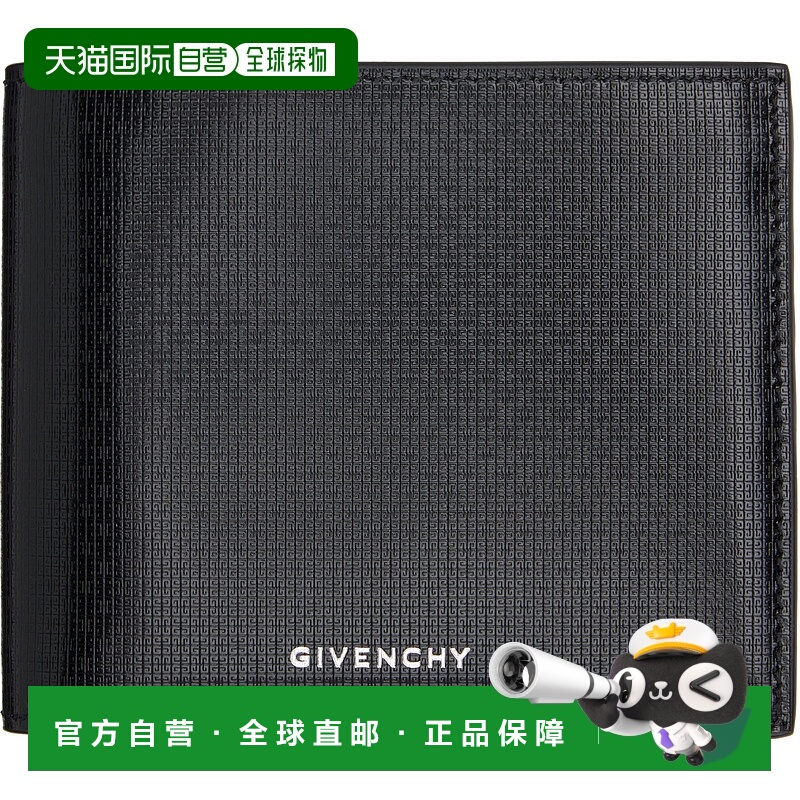 1h可退 香港直邮潮奢 Givenchy 纪梵希 男士 黑色 4G Leather 钱