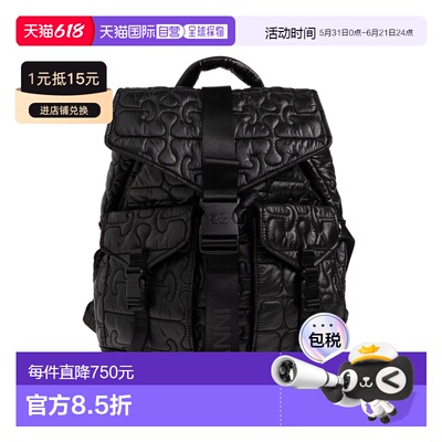 香港直邮GANNI 女士双肩包 B208000410725099 SS2026 黑色 Quilte