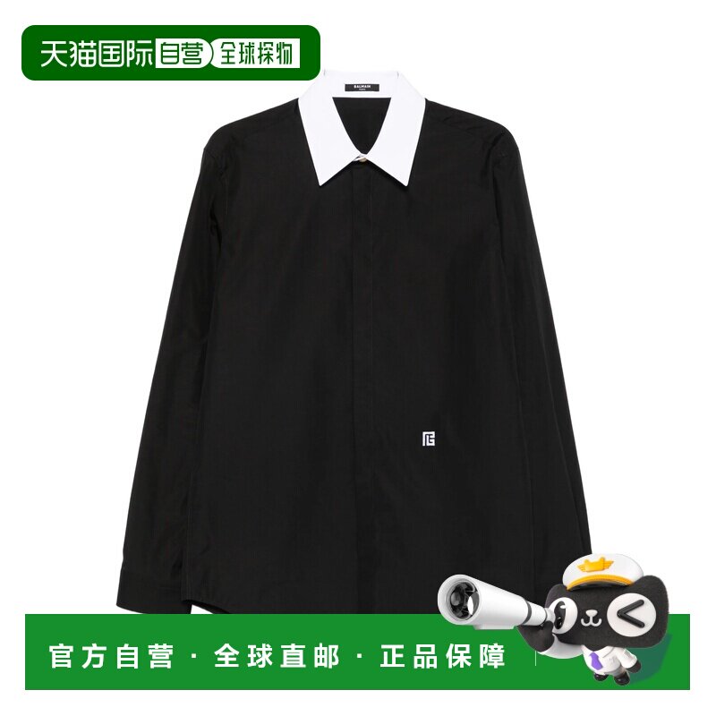 自营balmain黑色Ls衬衫白领衬衫-黑色 美国奥莱直发