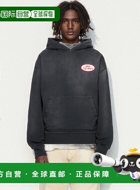 1h可退 香港直邮AMIRI 男士 黑色 Station Patch Oversized 连帽