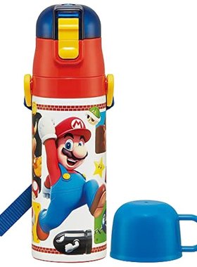 【日本直邮】Skater儿童水壶 2用470ml/430ml超级马里奥23SKDC4-A