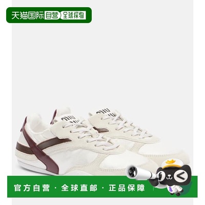 1h可退 香港直邮潮奢 Miu Miu 缪缪 女士 Gymnasium 山羊皮边运动