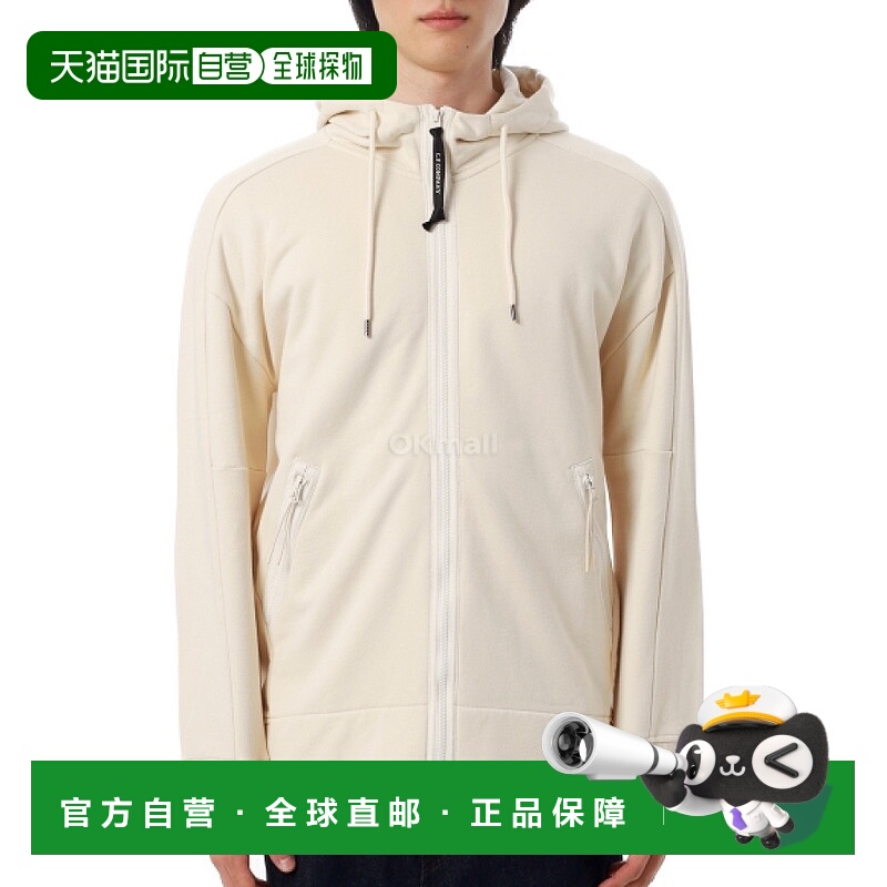韩国直邮CP COMPANY 斜纹凸起羊毛全拉链护目镜连帽运动衫 (19CMS