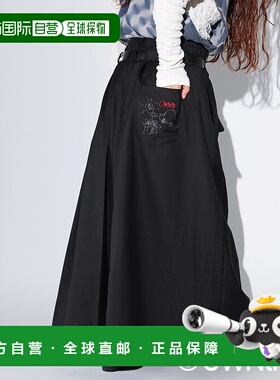 1h可退 日本直邮antiqua女士背部刺绣不对称百褶裙 OWT5013半身裙