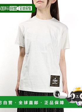 日本直邮FENDI KIDSFF LOGO PATCH T-SHIT T恤 棉质 短袖 圆领 字