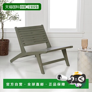 自营jonathan yLeo Mid-Century Modern Wood Armless Outdoor Pa