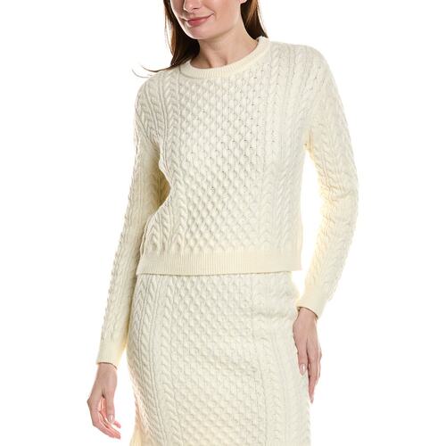 自营CeCe Cable Knit Sweater - white 美国奥莱直发