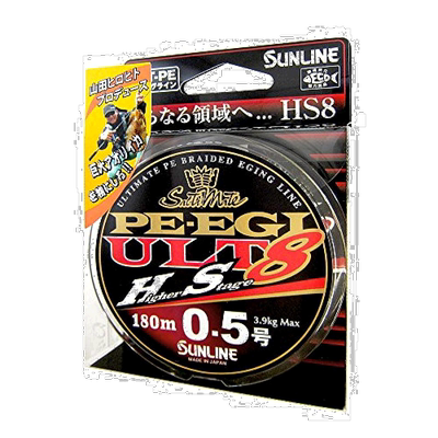 日本直邮Sunline桑濑 PE鱼线 ULT HS8 180m0.5号3.9kg8根白粉淡绿