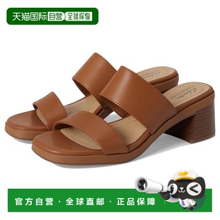 女士 clarks 时尚 休闲鞋 高跟 1h可退 真皮一脚蹬凉鞋 美国直邮