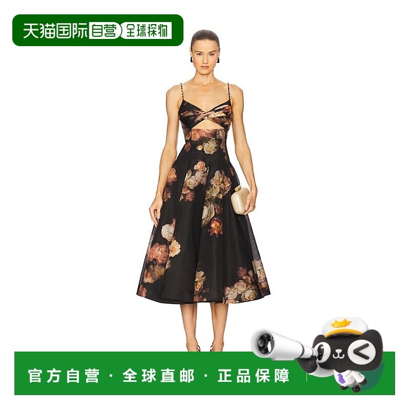 1h可退 香港直邮ZIMMERMANN 女士 前扭纹中长连衣裙 5209DF251