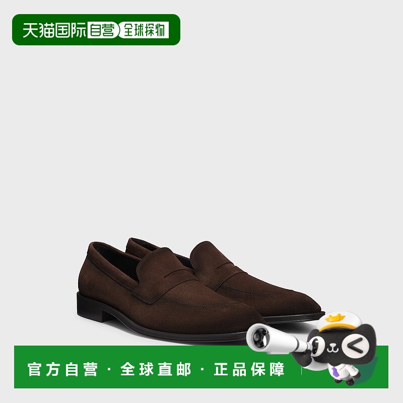 自营欧洲直邮HUGO BOSS雨果BOSS BLACK 制造绒面革便士乐福鞋皮鞋