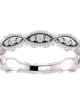 自营 pompeii31/5 克拉钻石结婚戒指女士可叠戴周年纪念戒指 14k