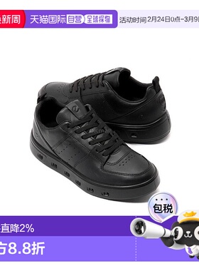 韩国直邮ECCO爱步女士运动鞋黑色皮革休闲时尚209713-01001