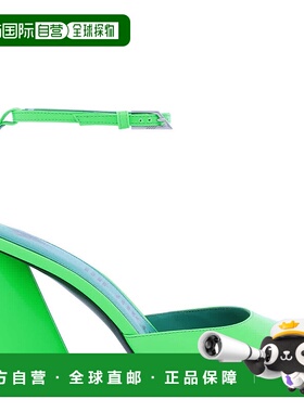 自营 the atticoAttico女士Fluo Emerald Piper皮革凉鞋 美国奥莱