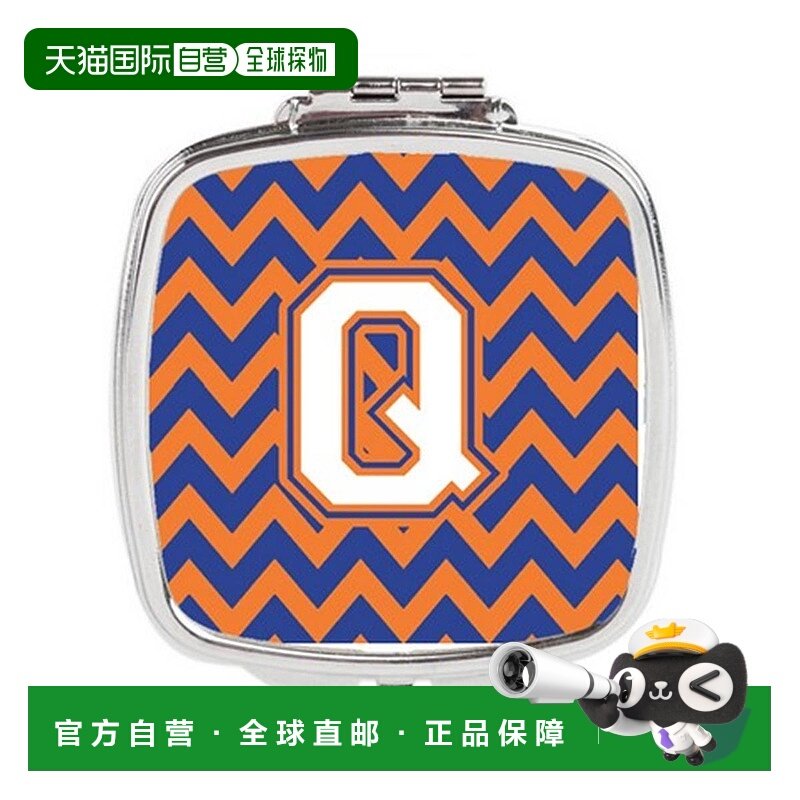 自营 Carolines Treasures CJ1060-QSCM 字母 Q 雪佛龙蓝色和橙色