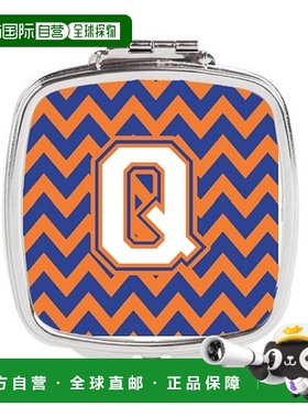 自营 Carolines Treasures CJ1060-QSCM 字母 Q 雪佛龙蓝色和橙色