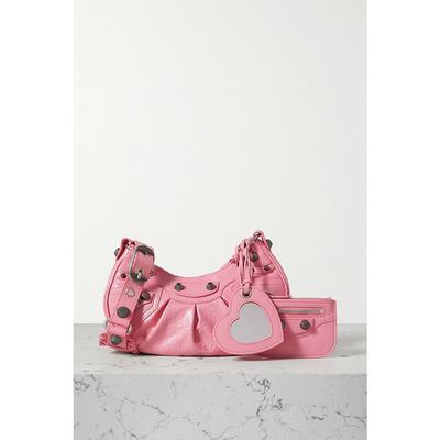 潮奢 Balenciaga 女士Le Cagole XS 钉饰褶皱皮革单肩包