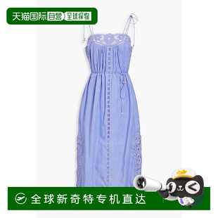 束带褶裥亚麻中长连衣裙 1h可退 女士 香港直邮潮奢 ZIMMERMANN