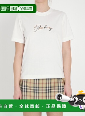 1h可退 香港直邮Burberry 巴宝莉 女士 格紋草書 Logo T 卹 81189