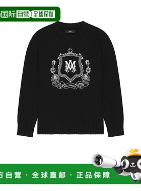 1h可退 香港直邮AMIRI 男士 MA 盾徽水手领针织衫 AMKNCW1101
