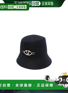 香港直邮VALENTINO 女士帽子 WHGA25GMBZ0N AW2024 黑色 徽标帽子