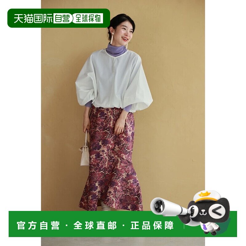 日本直邮(SL 对应)下摆松紧带呈现蓬松轮廓的蝙蝠袖衬衫上衣