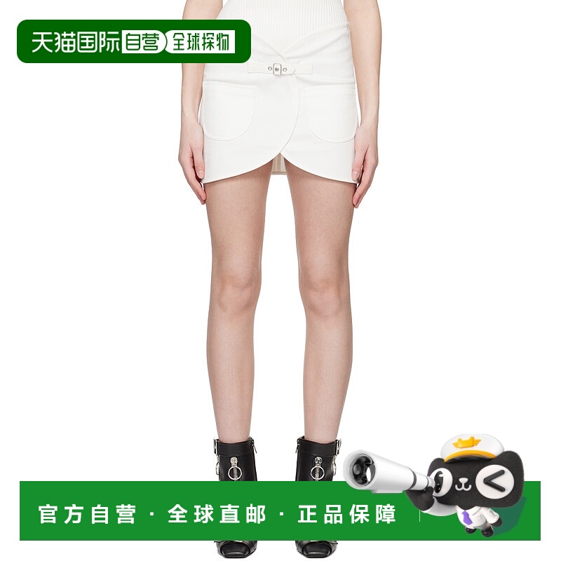 香港直邮潮奢 Courreges 女士 白色 Ellipse 牛仔短裙 124DJU143D