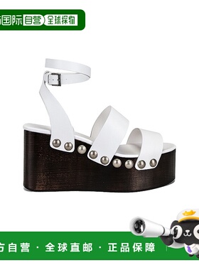 1h可退 香港直邮Alaia 女士 踝带坡跟鞋 AA3S053CK132 white白色