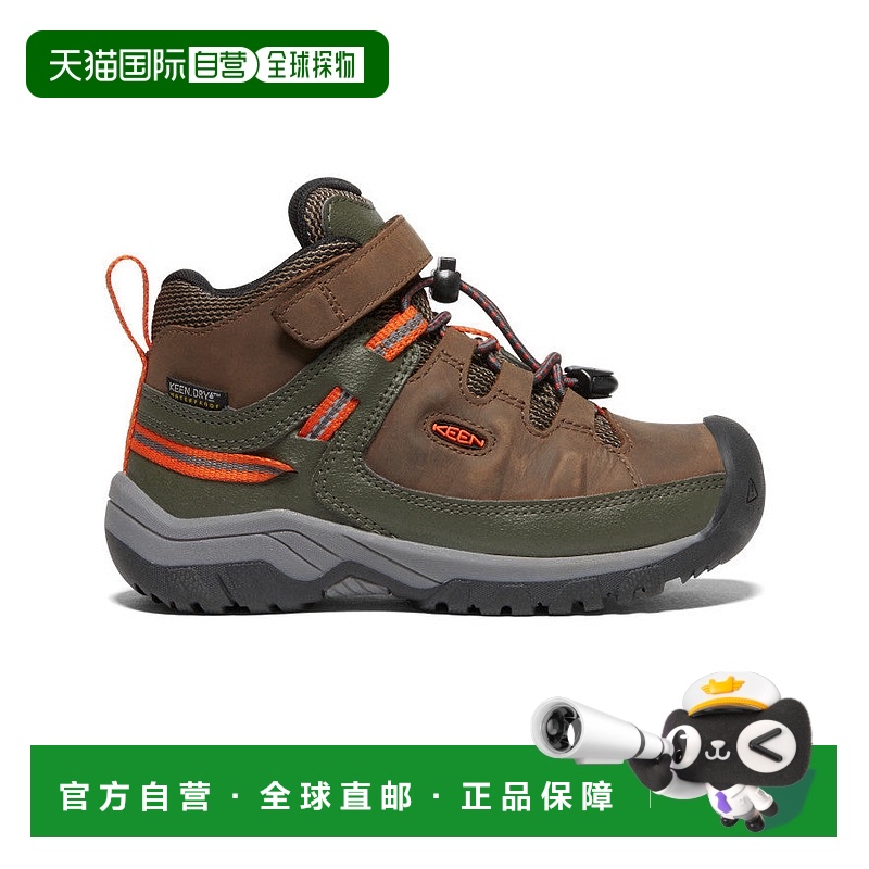 日潮跑腿keen科恩 儿童 Targhee 中帮防水徒步鞋 DarkEarth/Fores