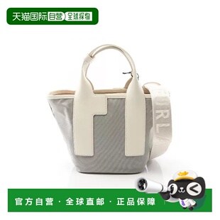 日本直邮中古Furla芙拉女包S级99新tote bag托特包尼龙斜挎包灰色