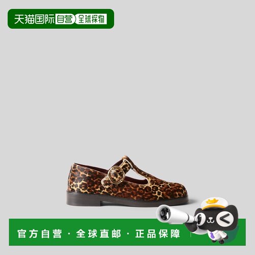 自营欧洲直邮Claudie Pierlot 女士豹纹皮革芭蕾平底鞋单鞋