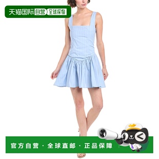 美国奥莱直发 蓝色 自营 WeWoreWhat紧身胸衣Peplum迷你连衣裙