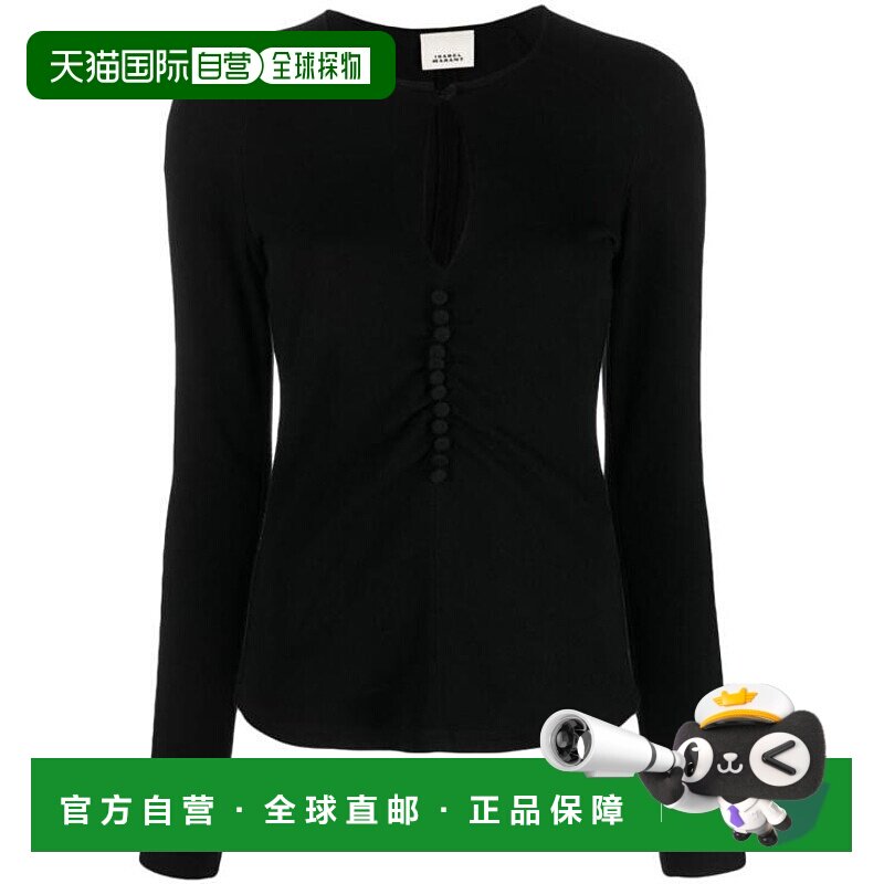 韩国直邮ISABEL MARANT23FW长袖T恤女HT0281FAA4K22I 46873 01BK