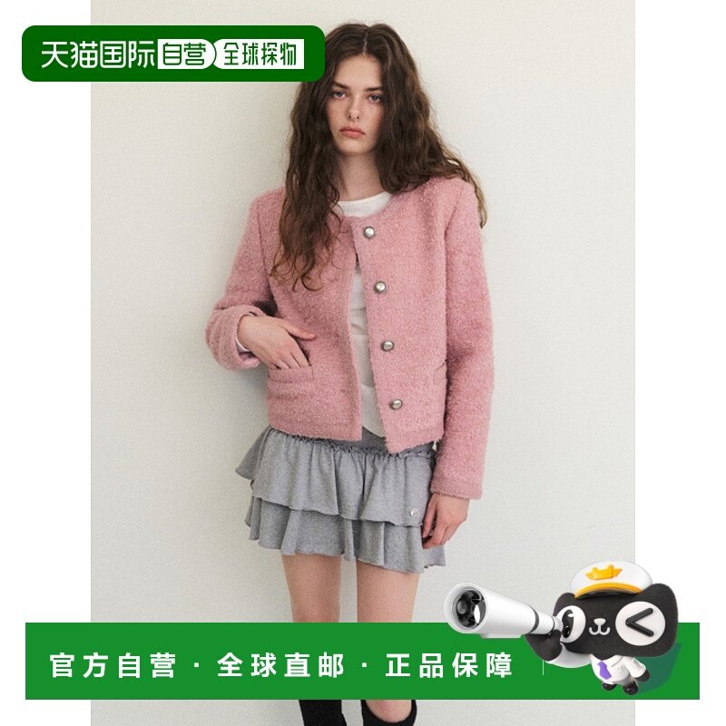 韩国直邮ETMON女士运动茄克/外套JK180TFFC9 Trimmed Tweed Fur J