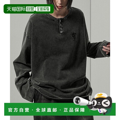 1h可退 日本直邮Alfred Alex 男女同款 粉末漂白加工 单色刺绣长T