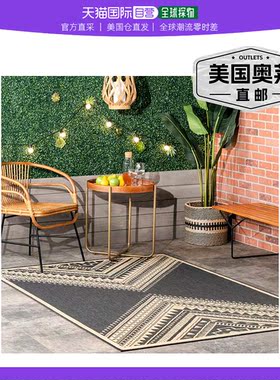 nuLOOM Landry Aztec Indoor/Outdoor Area Rug - charcoal 【美