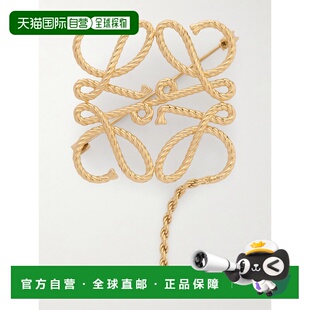 1h可退 香港直邮LOEWE 罗意威 女士 Anagram 绳纹镀金胸针 J82124