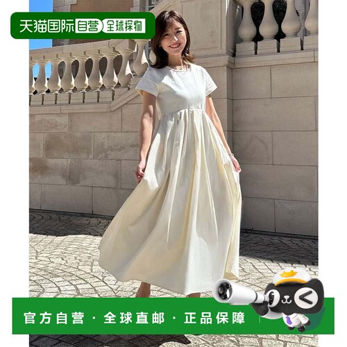 日本直邮KOBE LETTUCE 水野佐彩联名款 拼接喇叭裙连衣裙 短袖 E3