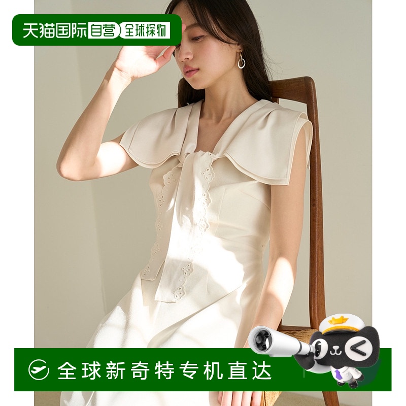 1h可退 日本直邮SNIDEL 女士海军风刺绣领带连衣裙 SWFO252068