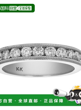 自营 vir jewels1 cttw SI2-I1 14K 白金机器套装带锯状滚边钻石